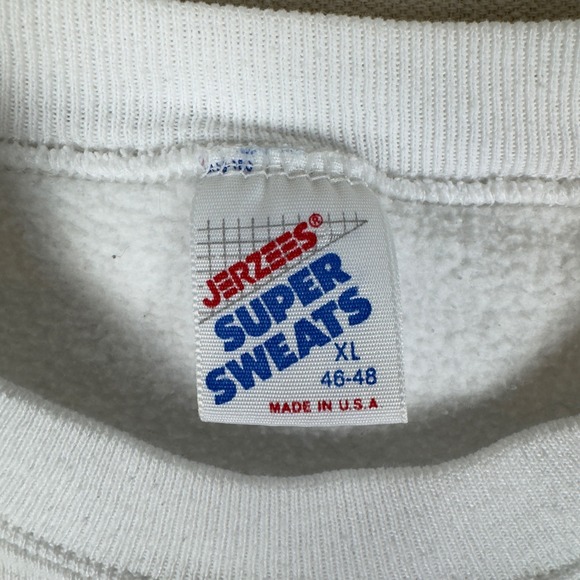 Vtg Jerzees Chicago Sweatshirt Men's XL White Graphic Windy City USA Made 90s - Picture 6 of 9